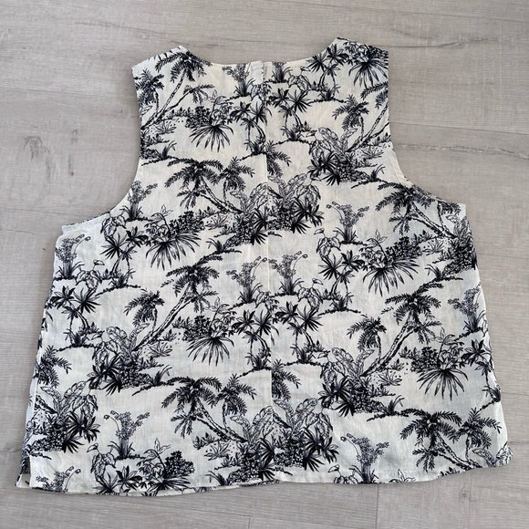 C&C California 100% Linen Tropical Print Tank Top – Size XL - Picture 3 of 3